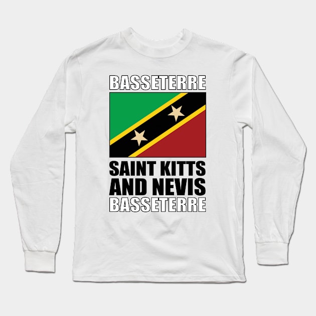 Flag of Saint Kitts and Nevis Long Sleeve T-Shirt by KewaleeTee